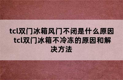 tcl双门冰箱风门不闭是什么原因 tcl双门冰箱不冷冻的原因和解决方法